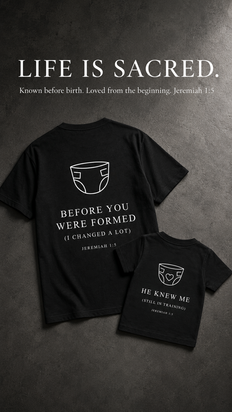 LIFE IS SACRED – Parent + Child Bundle Backprint